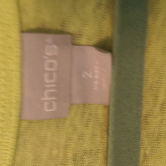 Chico's Linen Blend Asymmetrical Hem Tee Size 2 - NWT $8 - Picture 6 of 8